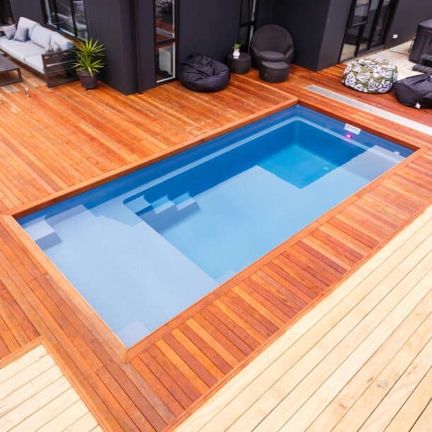 Custom pool lighting designed by local pool company</p> <p>